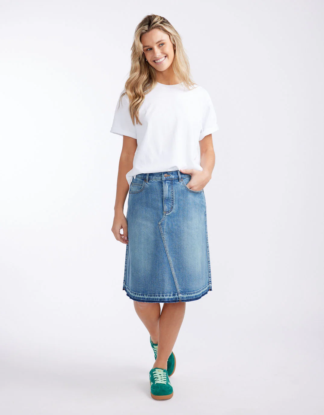 Holly Denim Skirt - Mid Wash - Image 3