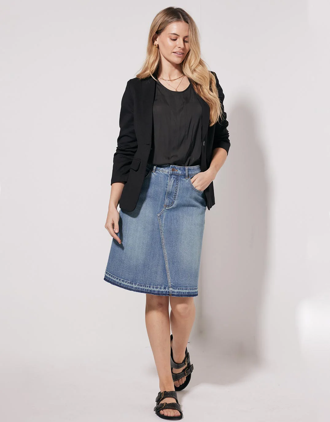 Holly Denim Skirt - Mid Wash - Image 4