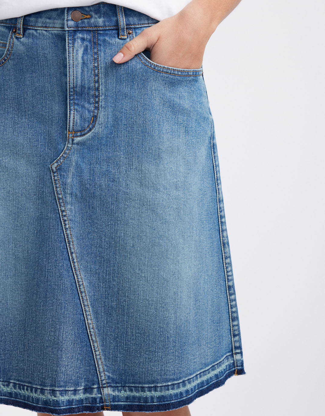 Holly Denim Skirt - Mid Wash - Image 5