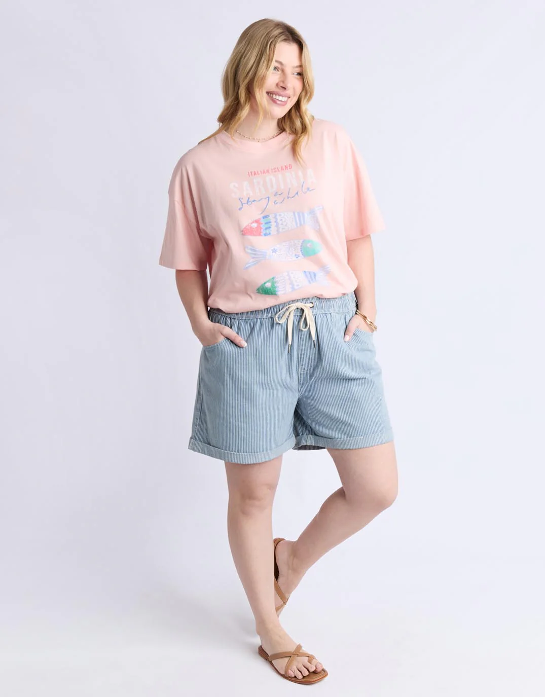 Holly Stripe Short - Blue & White Stripe - Image 3