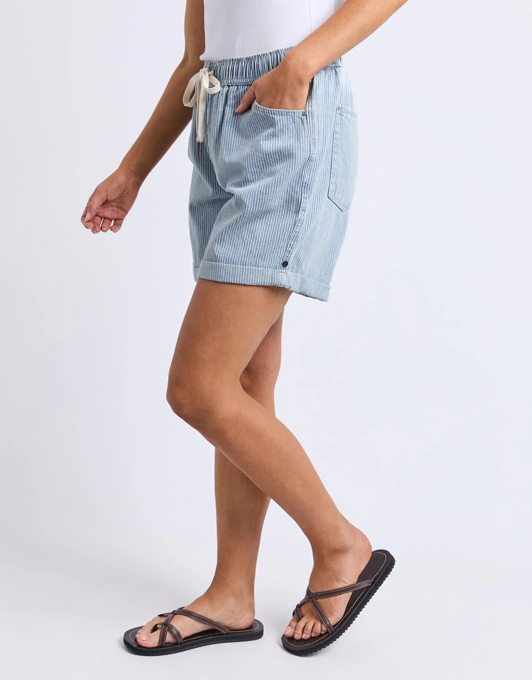 Holly Stripe Short - Blue & White Stripe - Image 7
