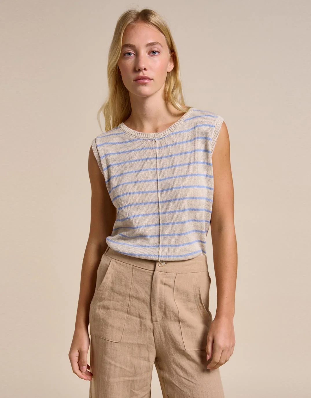 Indi Tank - Natural/Blue