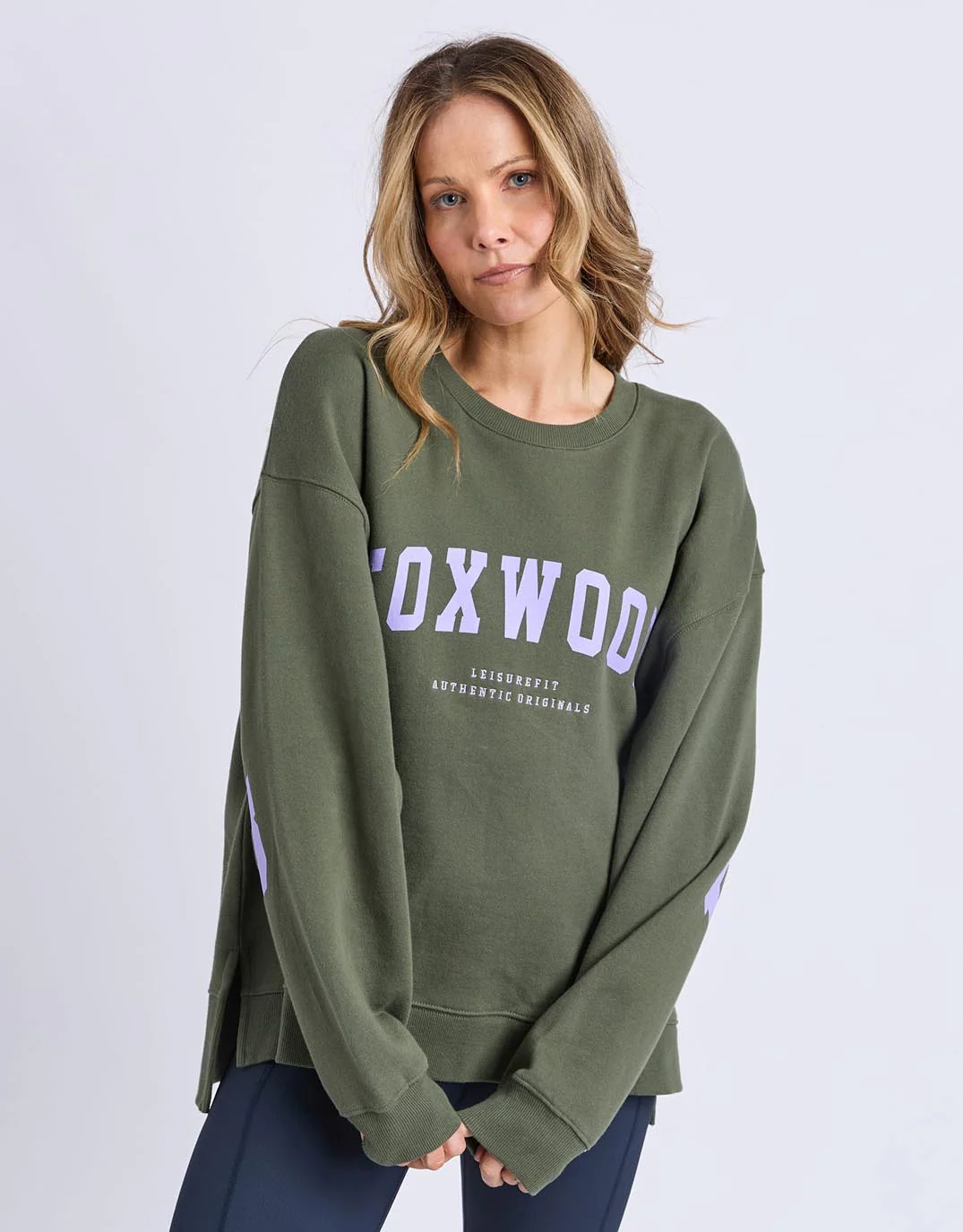 Interval Crew - Khaki with Lilac