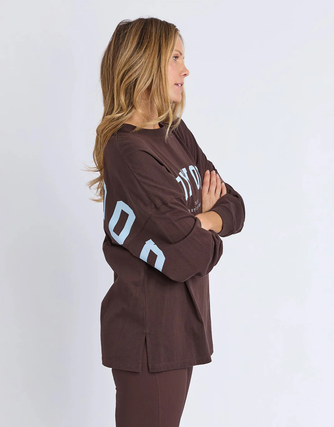 Interval Long Sleeve - Coffee/Light Blue - Image 6