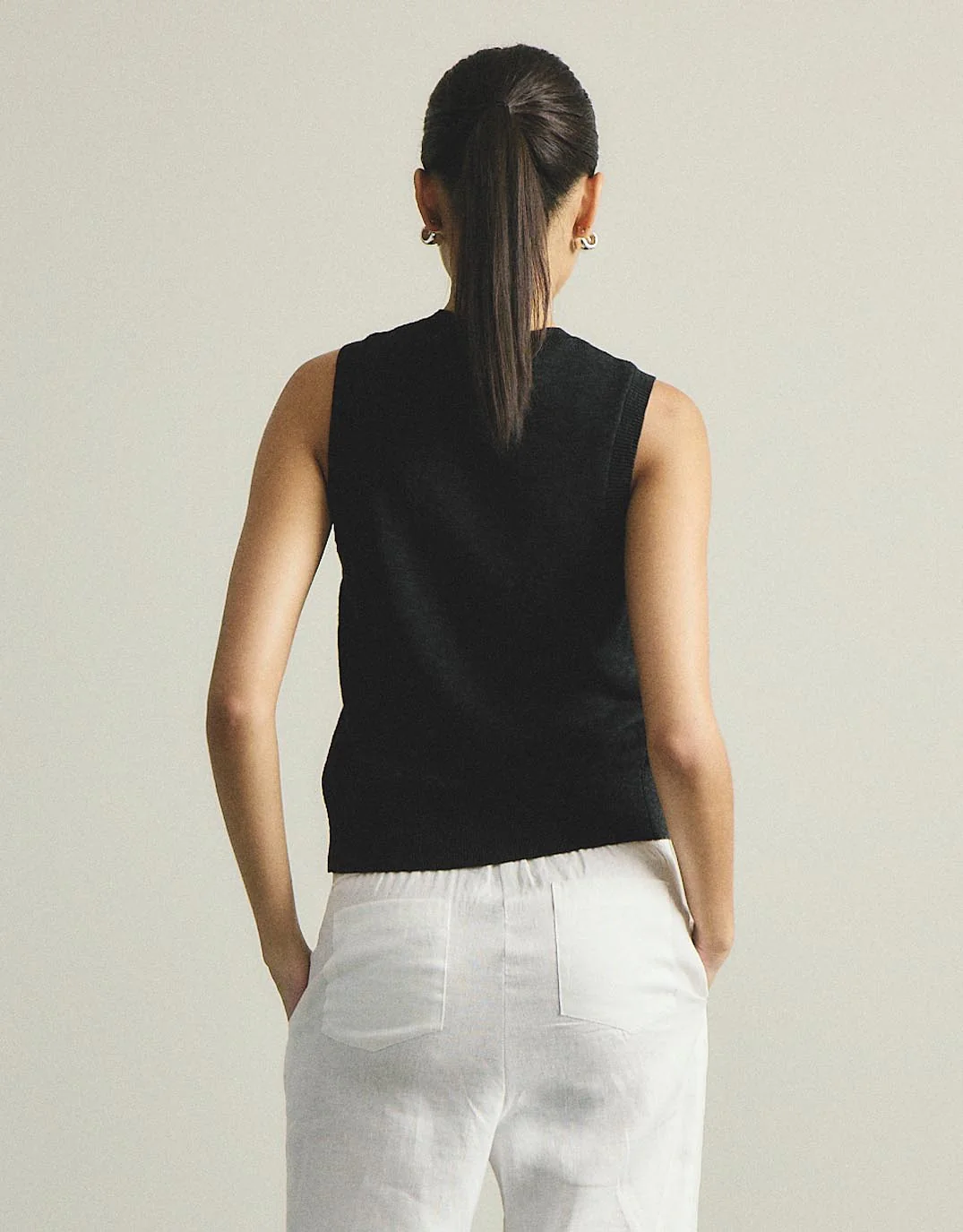 Kyra Button Tank - Black - Image 5