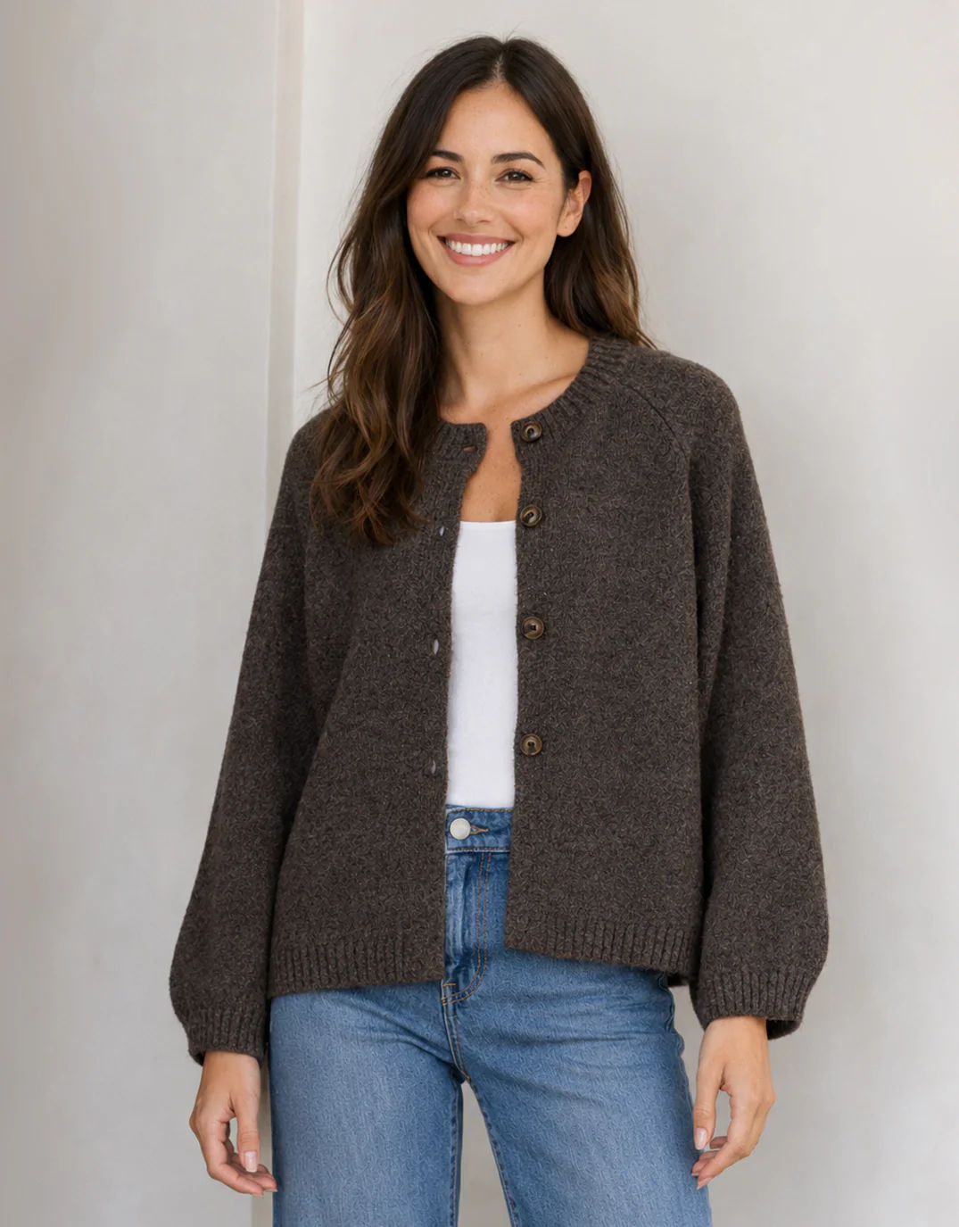 Lennox Long Sleeve Cardi - Chocolate