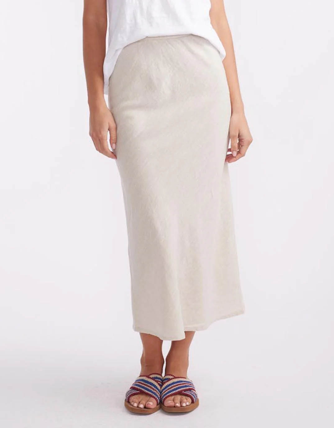 Linen Slip Skirt - Natural
