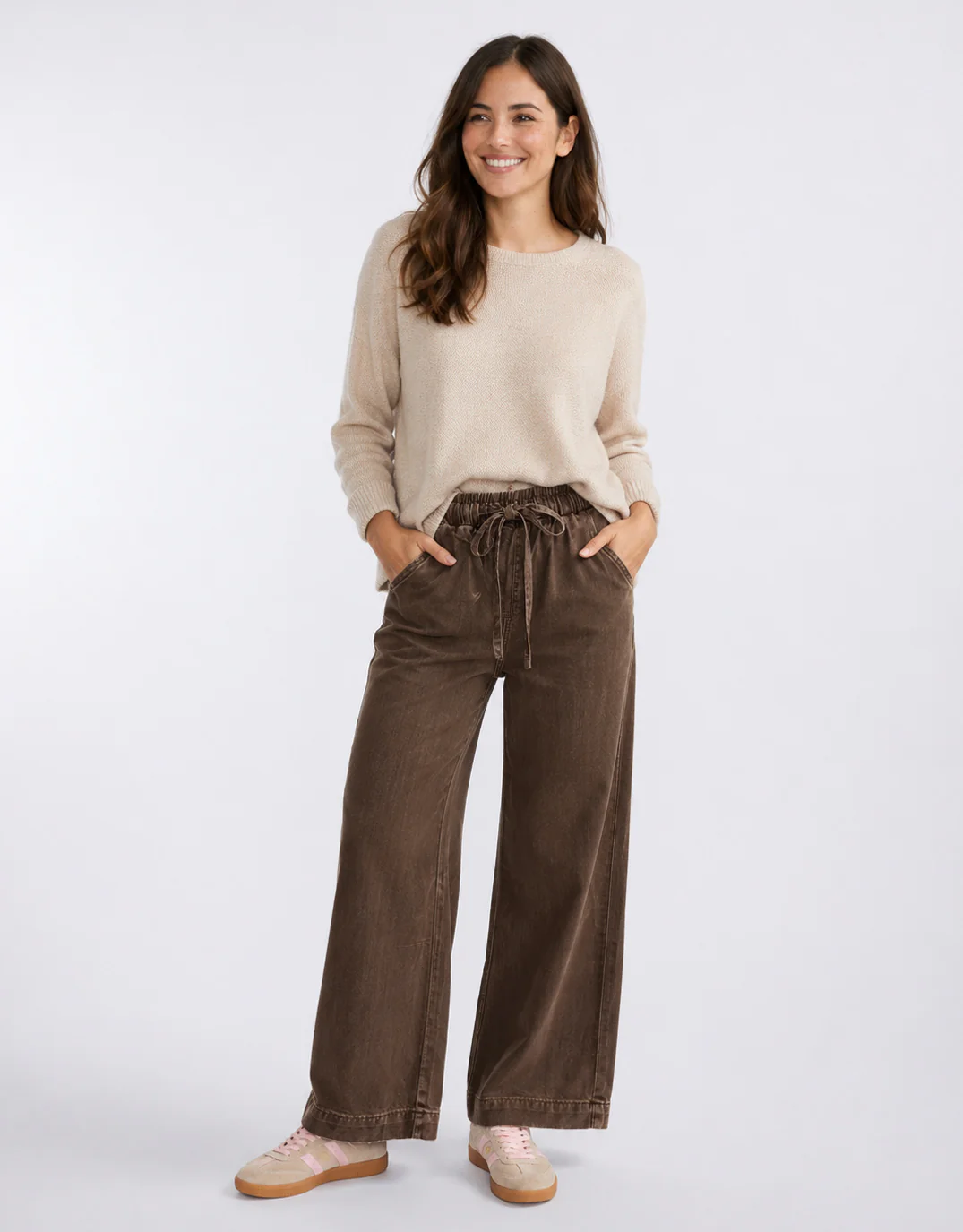 Lucia Tencel Denim Jean - Chocolate - Image 2
