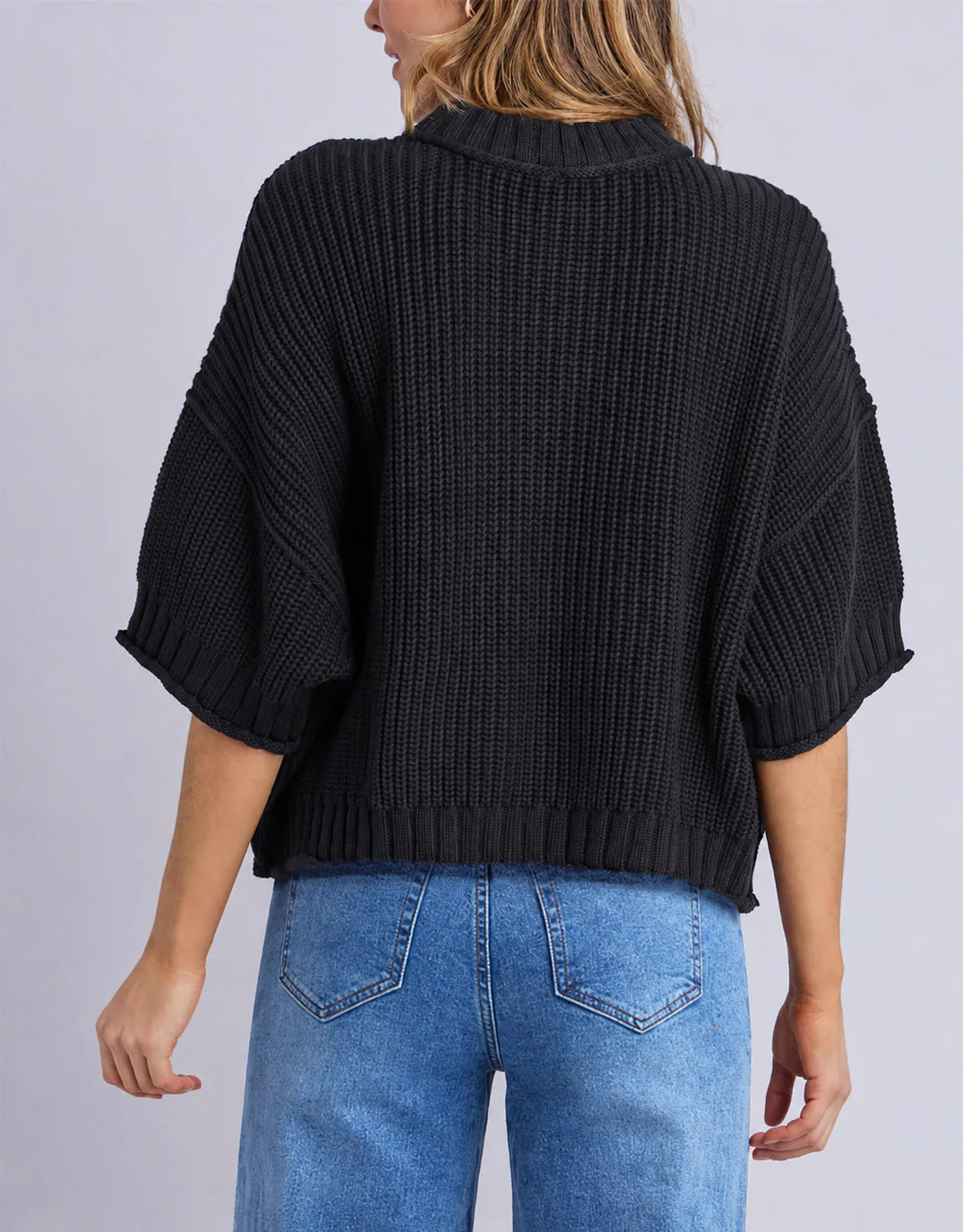Luela Short Sleeve Knit - Black - Image 4
