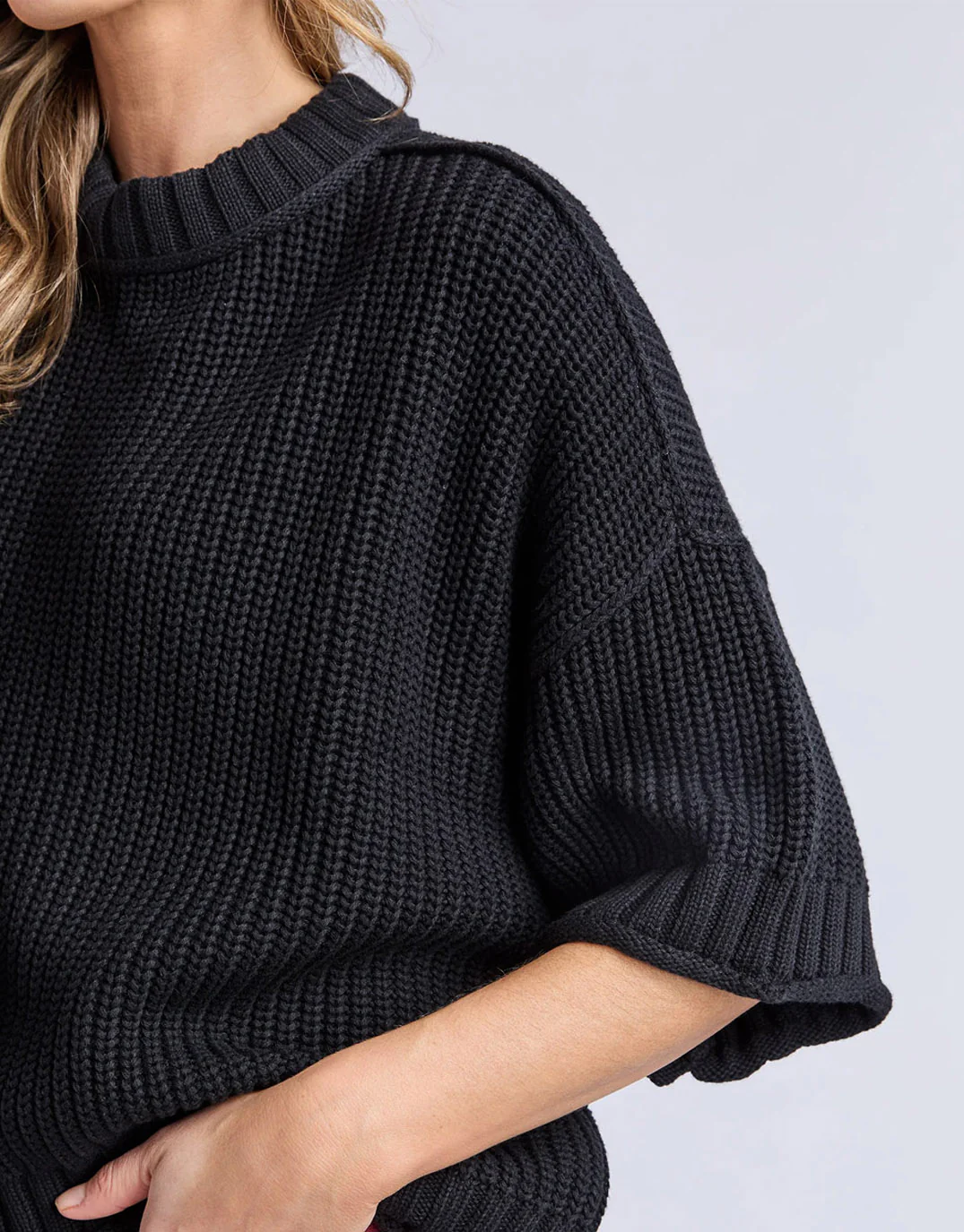 Luela Short Sleeve Knit - Black - Image 6