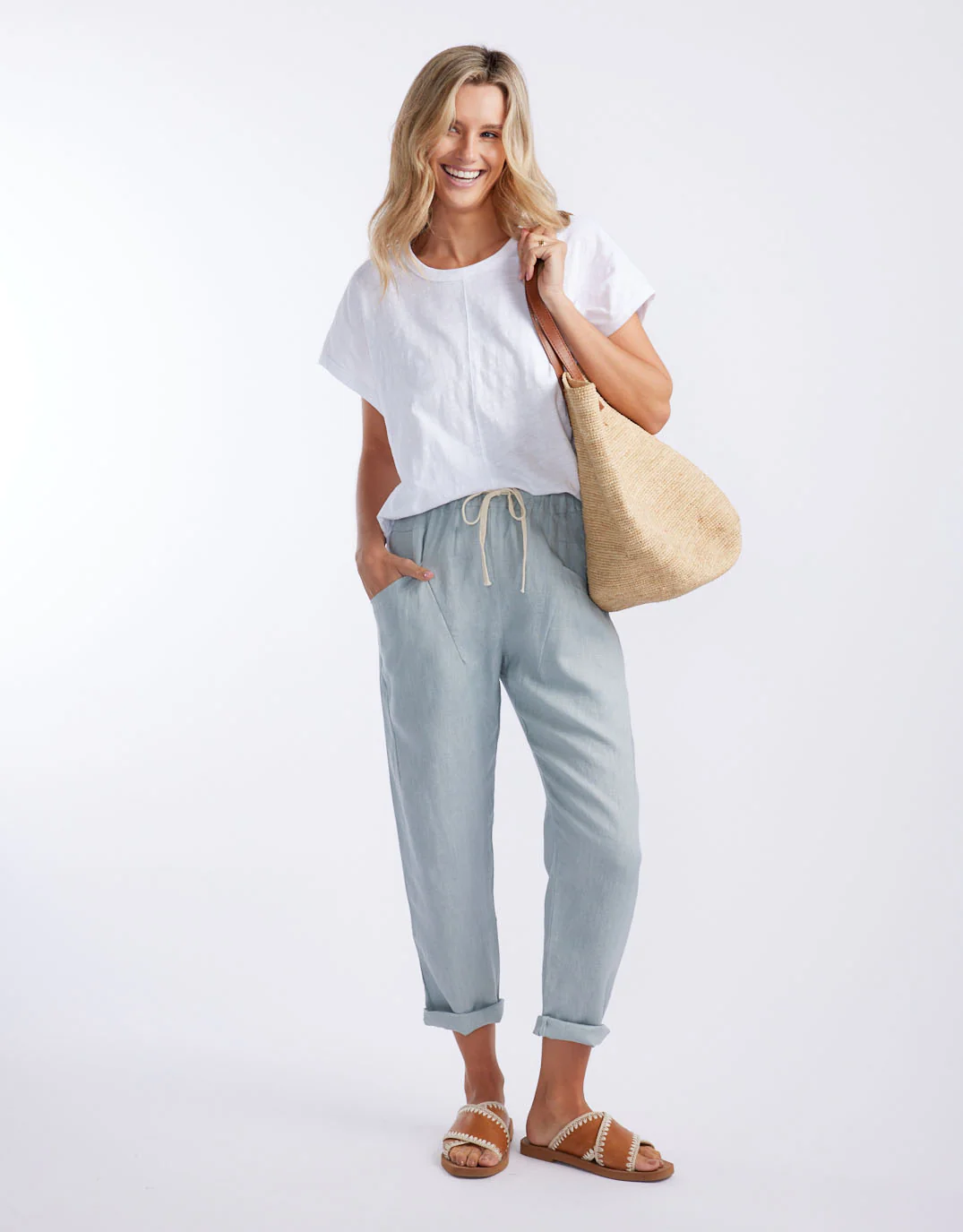 Luxe Linen Pants - Dove - Image 2