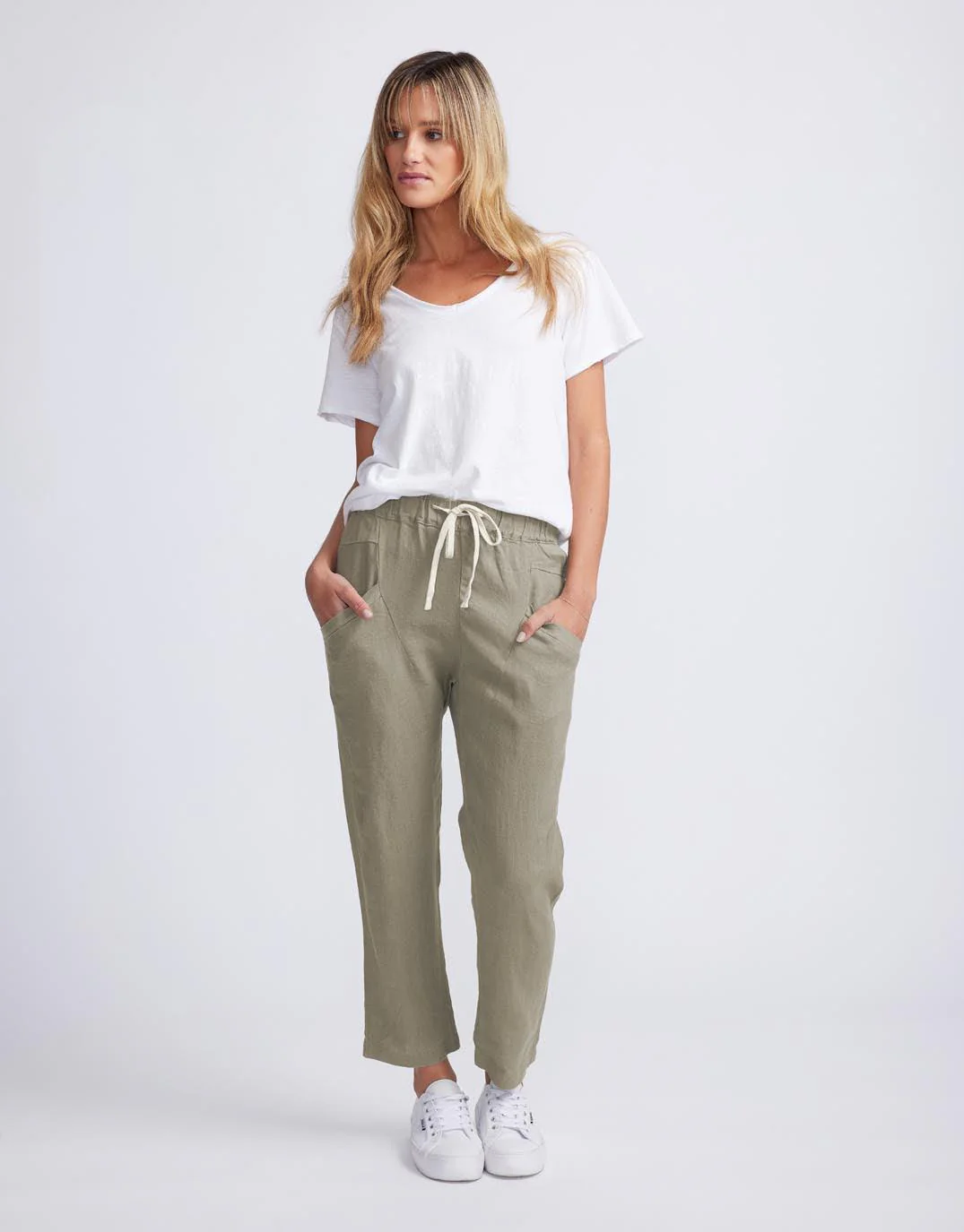 Luxe Linen Pants - Khaki - Image 3