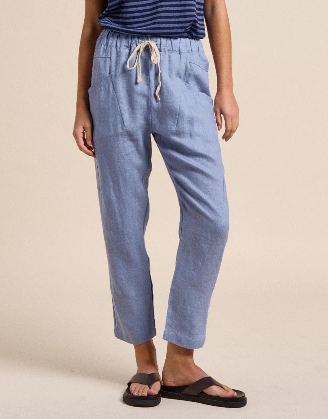 Luxe Linen Pants - Nantucket Blue