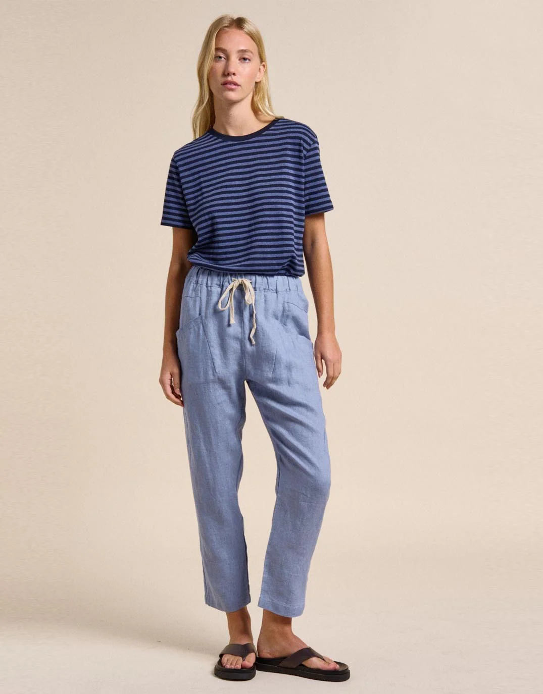 Luxe Linen Pants - Nantucket Blue - Image 2