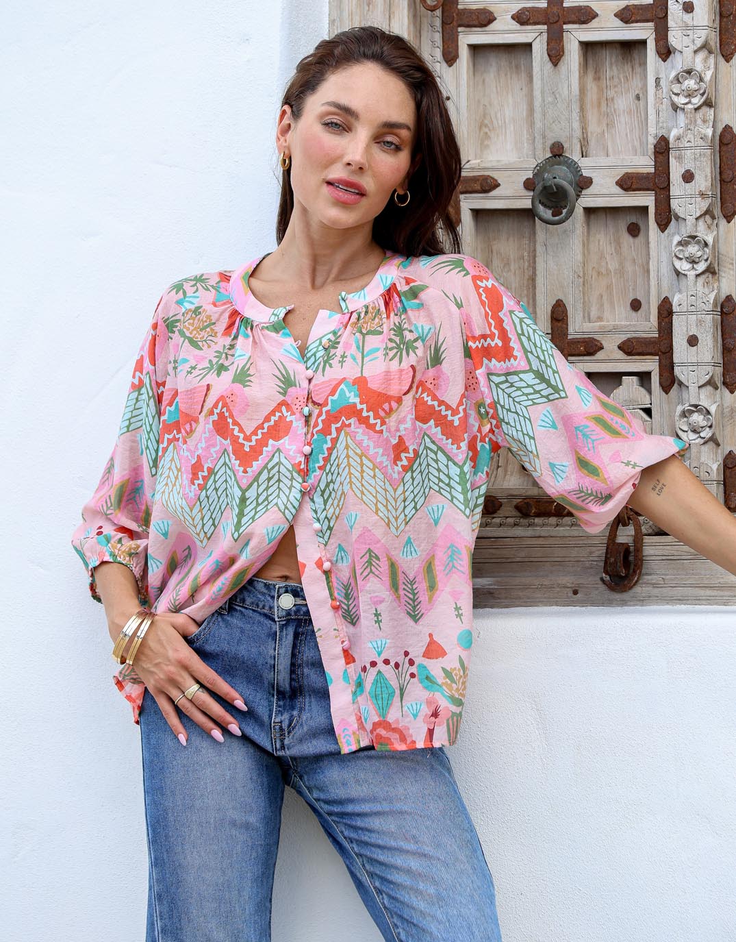 Malta Blouse - Pink Garden - Image 5