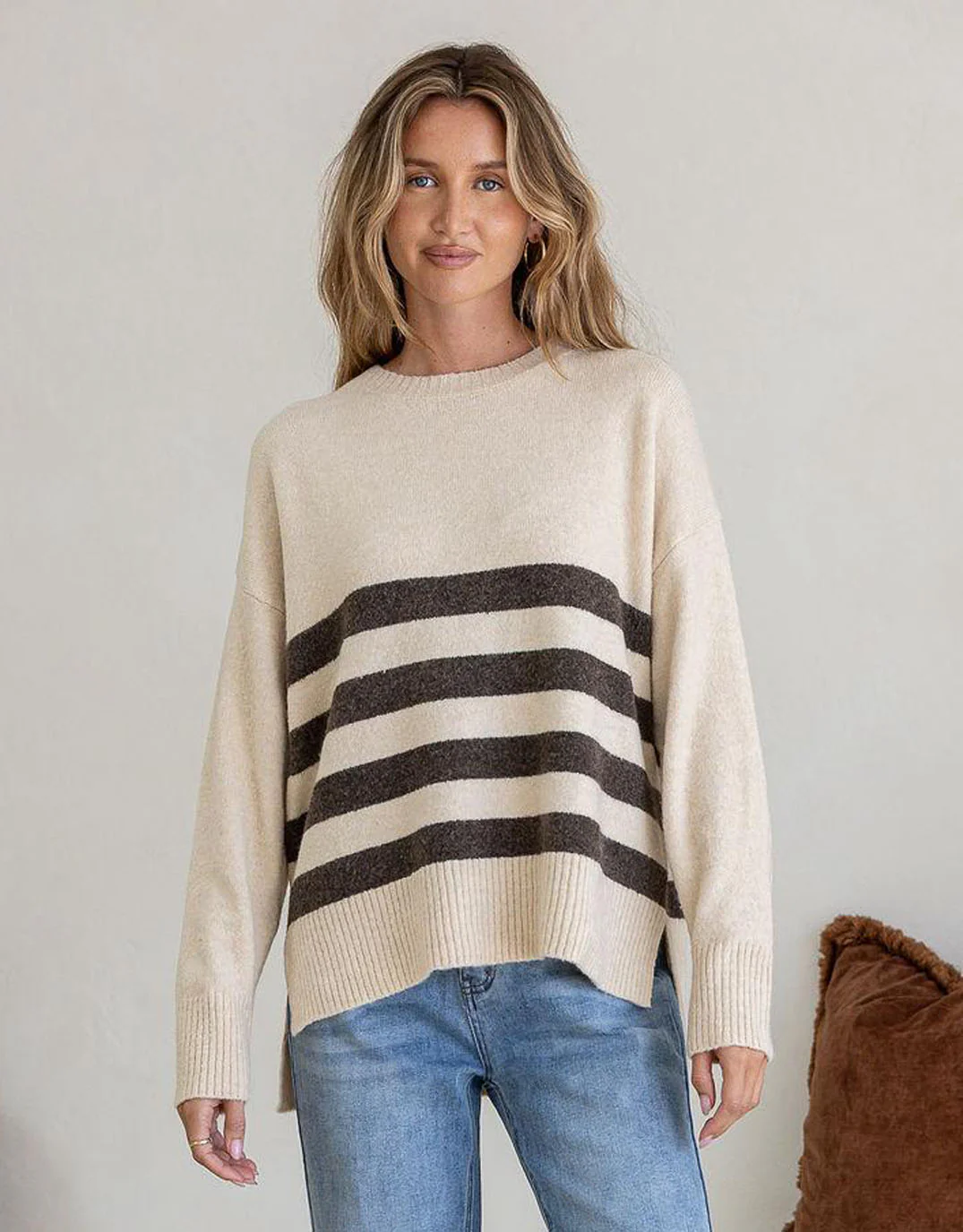 Manor Knit - Natural/Chocolate