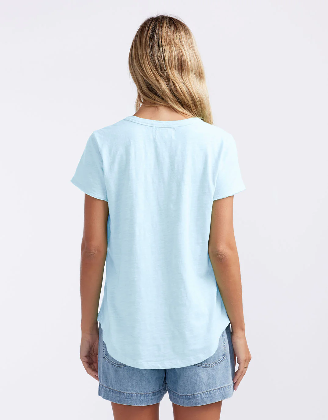 Original Round Neck T-Shirt - Ice Blue - Image 5