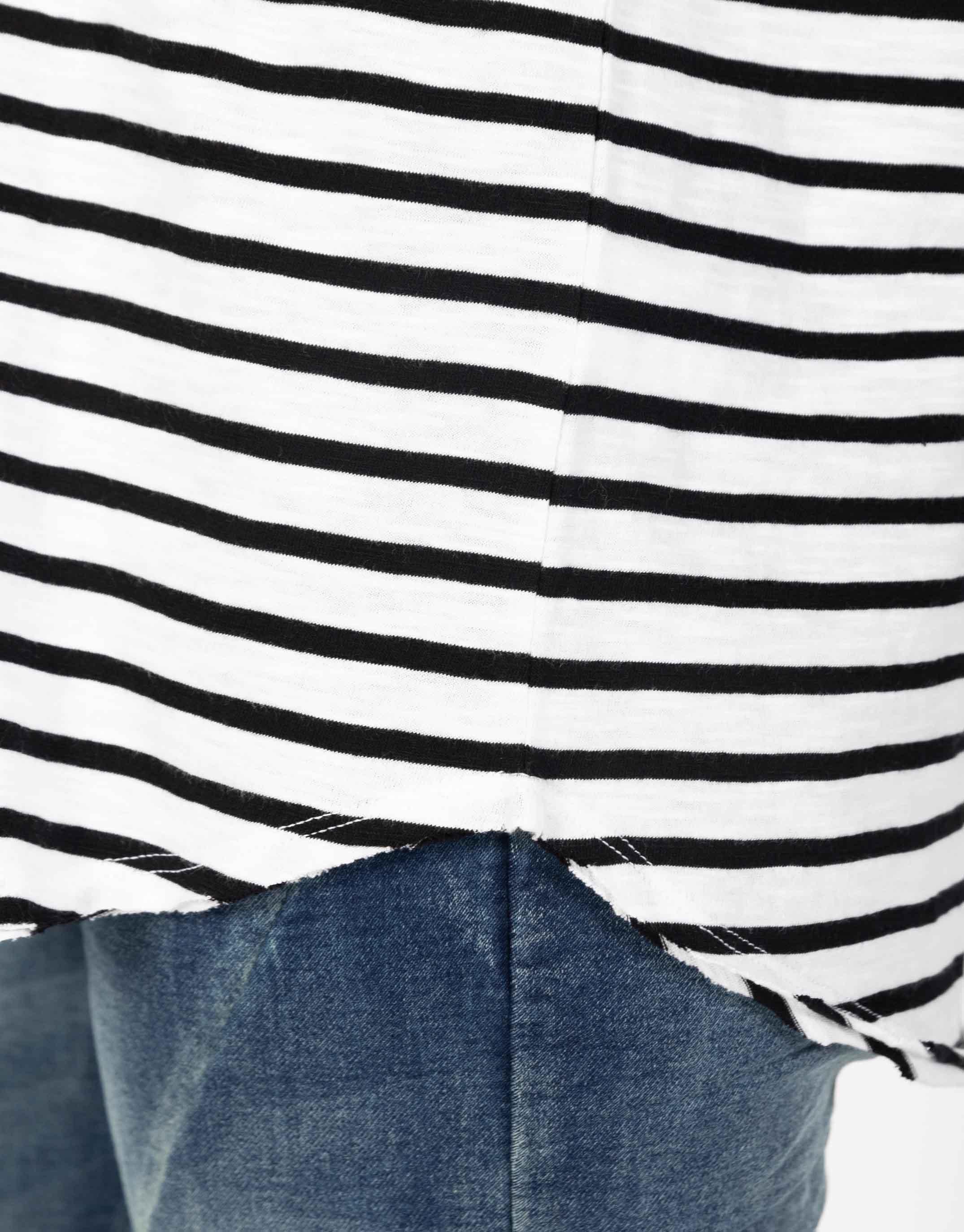 Original Round Neck T-Shirt - Black/White Stripe - Image 7