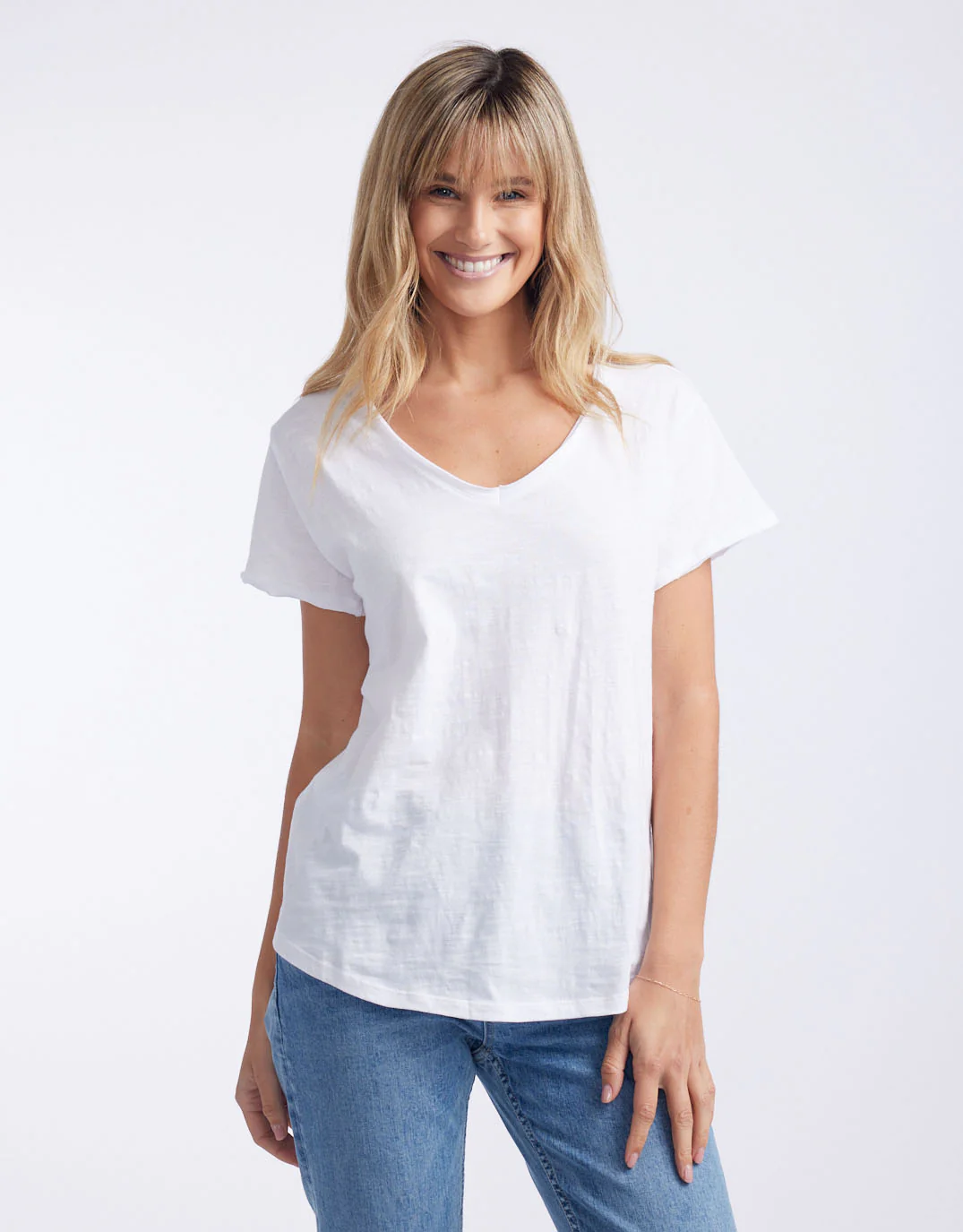 Original V Neck T-Shirt - White - Image 5
