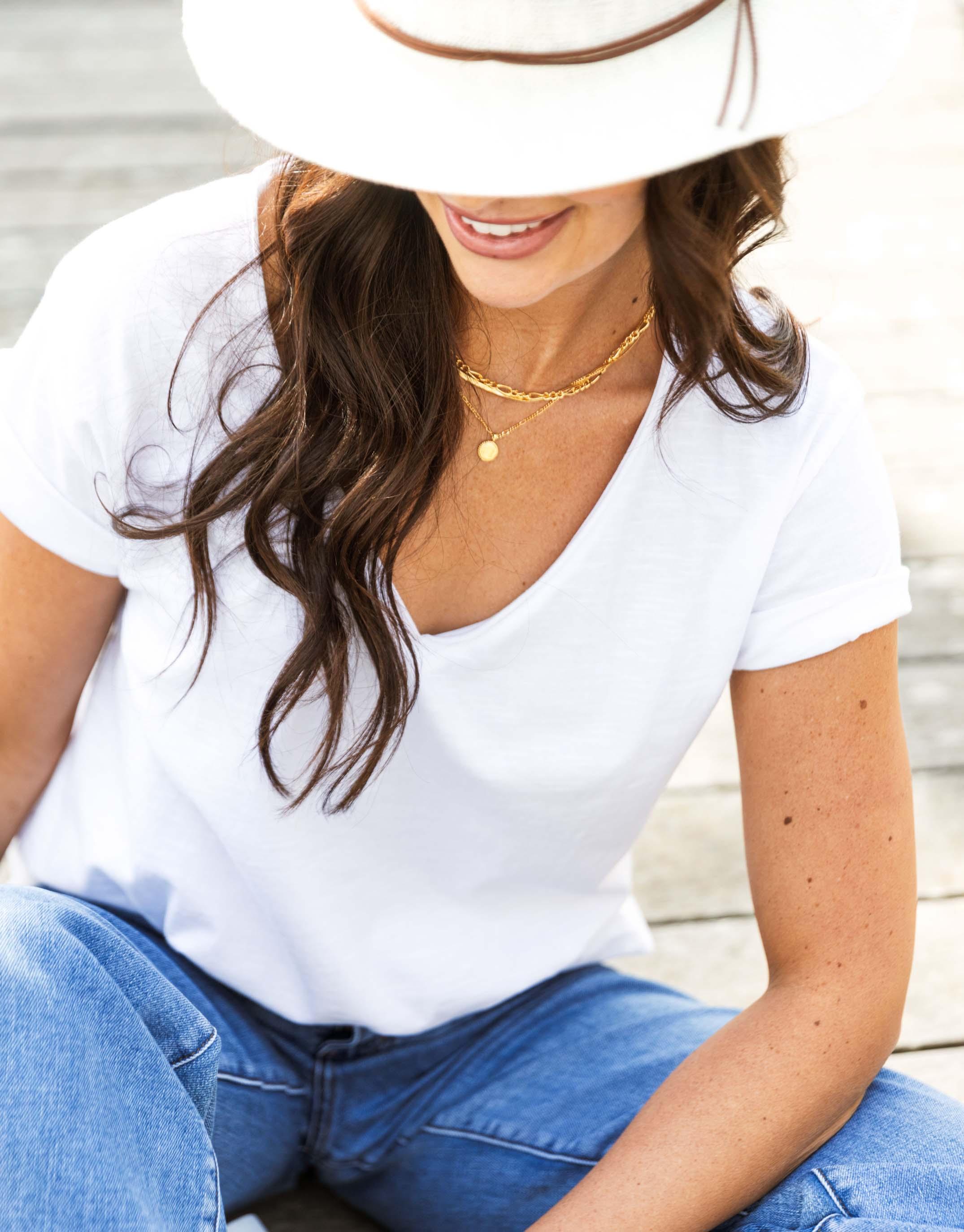 Original V Neck T-Shirt - White - Image 8