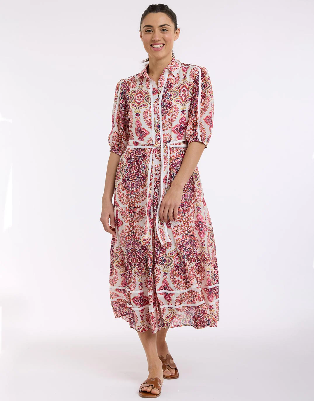 Paisley Midi Trim Dress - Paisley Print - Image 10