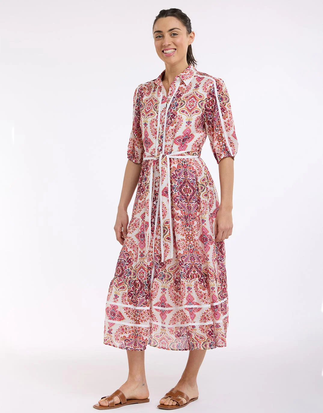 Paisley Midi Trim Dress - Paisley Print - Image 3