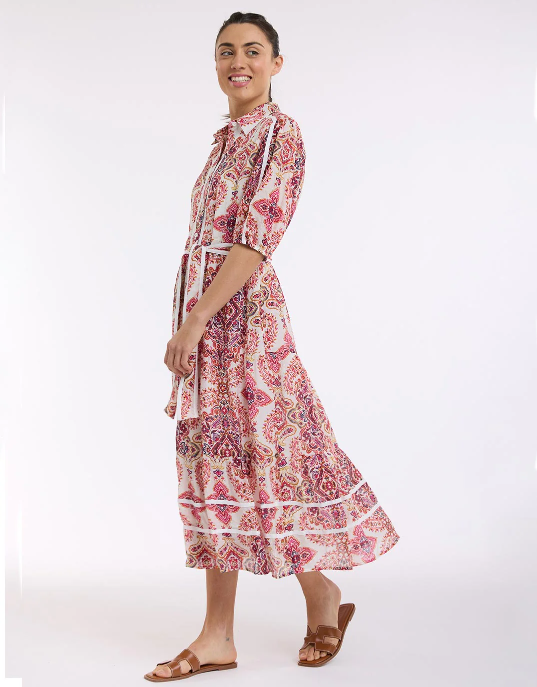 Paisley Midi Trim Dress - Paisley Print - Image 4