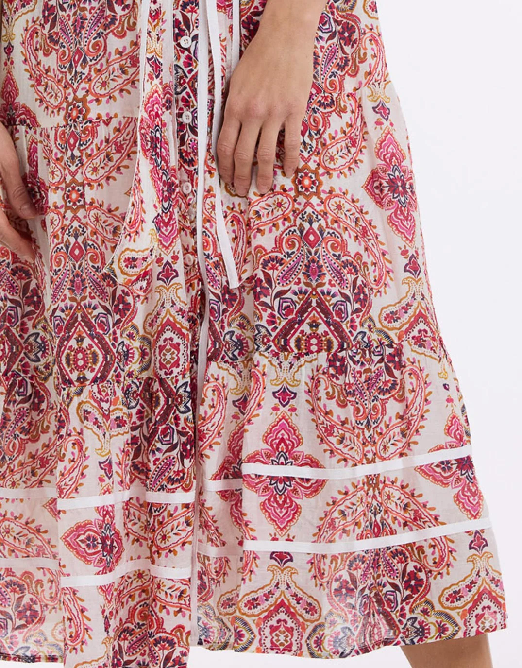 Paisley Midi Trim Dress - Paisley Print - Image 5