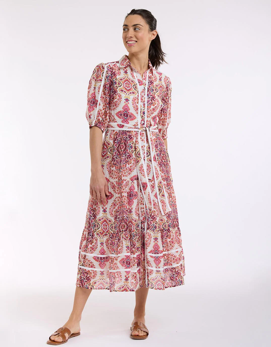 Paisley Midi Trim Dress - Paisley Print - Image 6