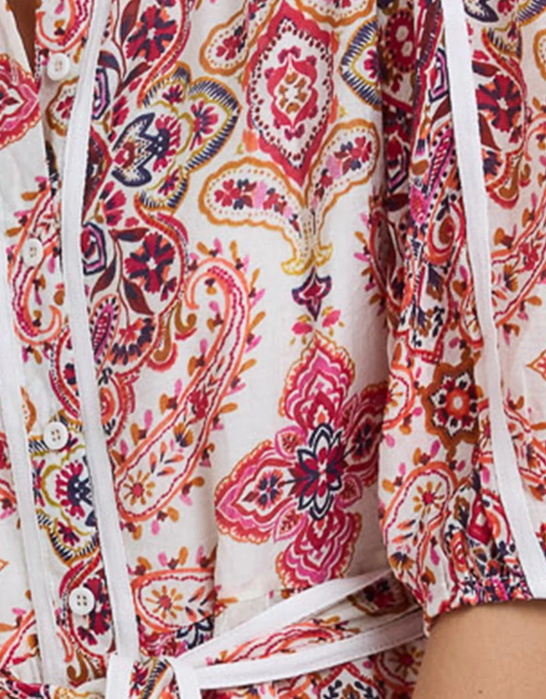 Paisley Midi Trim Dress - Paisley Print - Image 7
