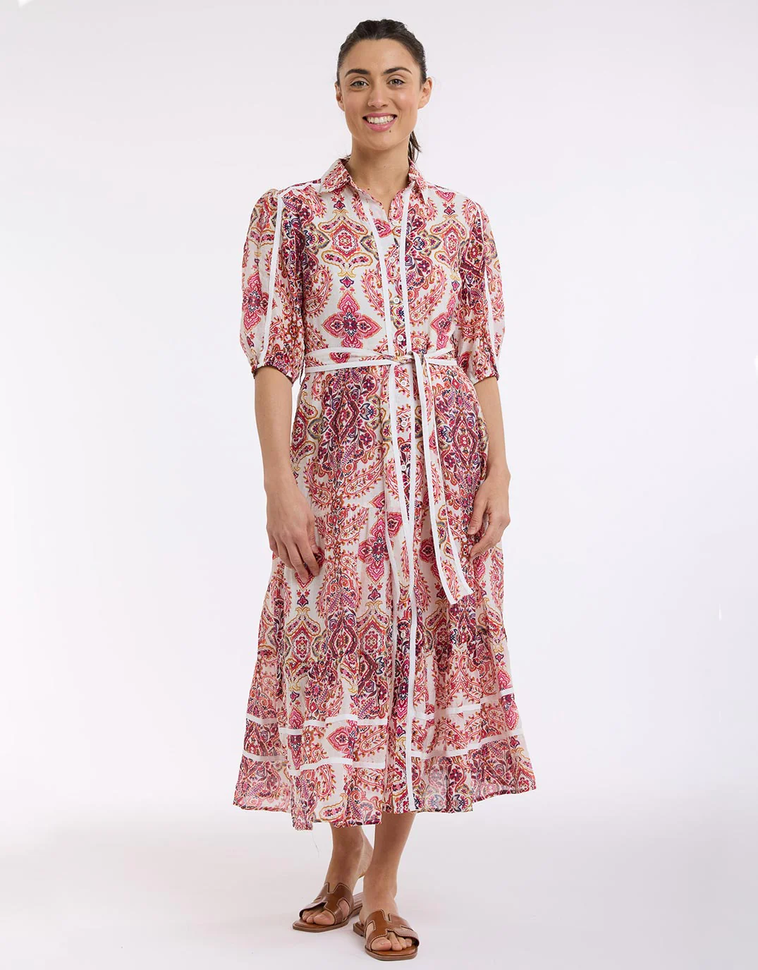 Paisley Midi Trim Dress - Paisley Print - Image 8