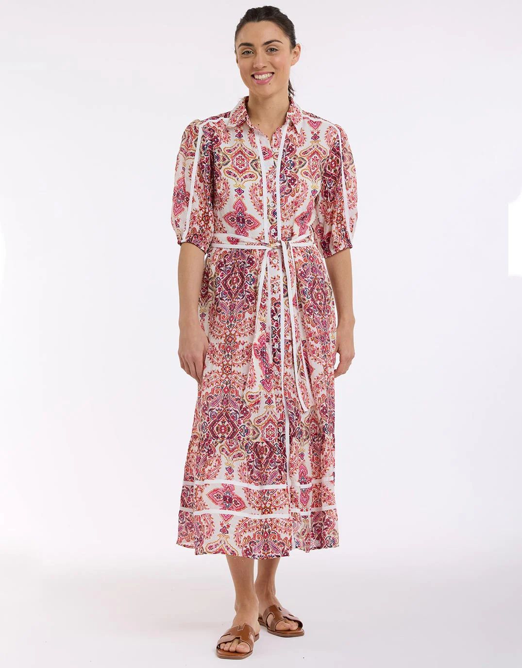 Paisley Midi Trim Dress - Paisley Print - Image 9
