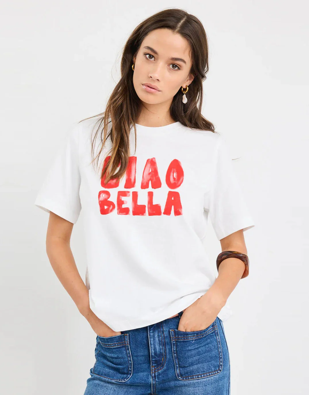 Paradiso Boxy Tee - Ivory / Ciao Print