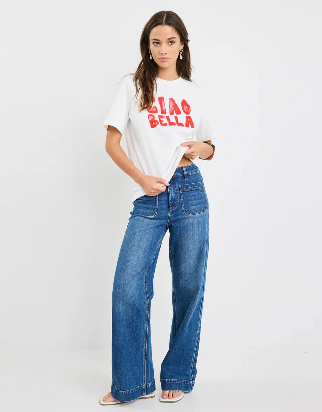 Paradiso Boxy Tee - Ivory / Ciao Print - Image 2