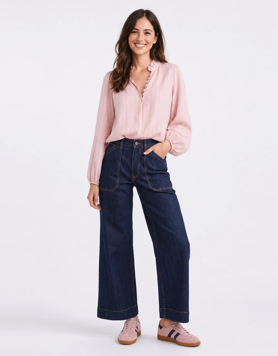Premise Long Sleeve Top - Blush Stripe - Image 2