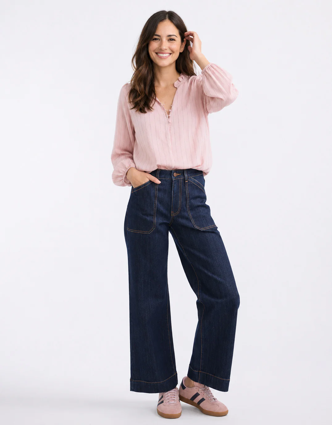 Premise Long Sleeve Top - Blush Stripe - Image 4