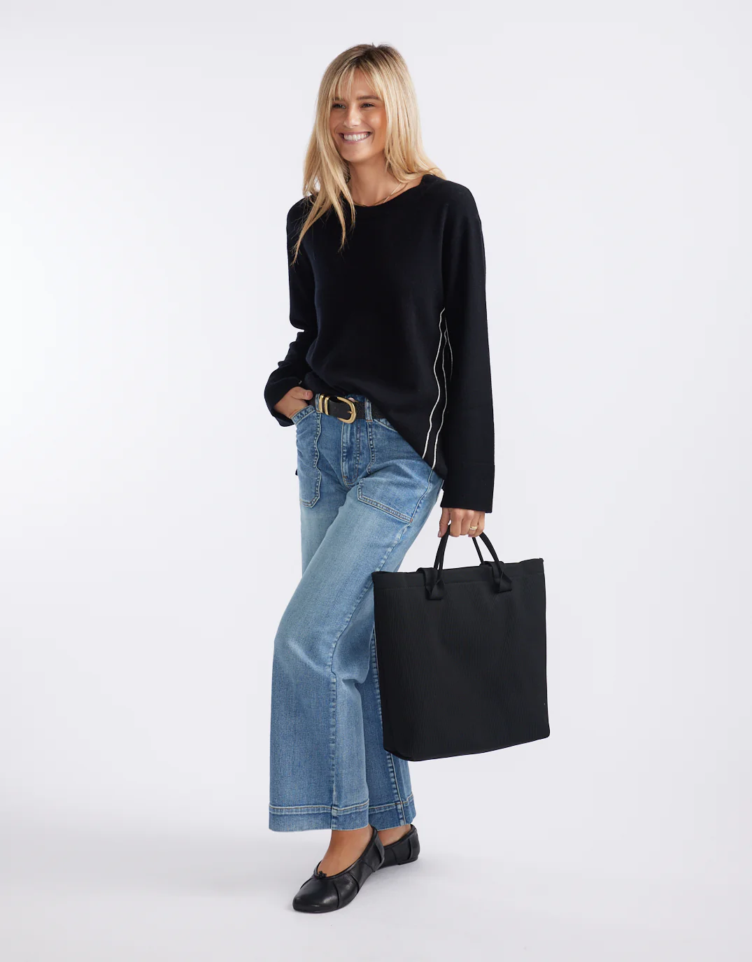 Riviera Wool Cashmere Knit - Black - Image 3