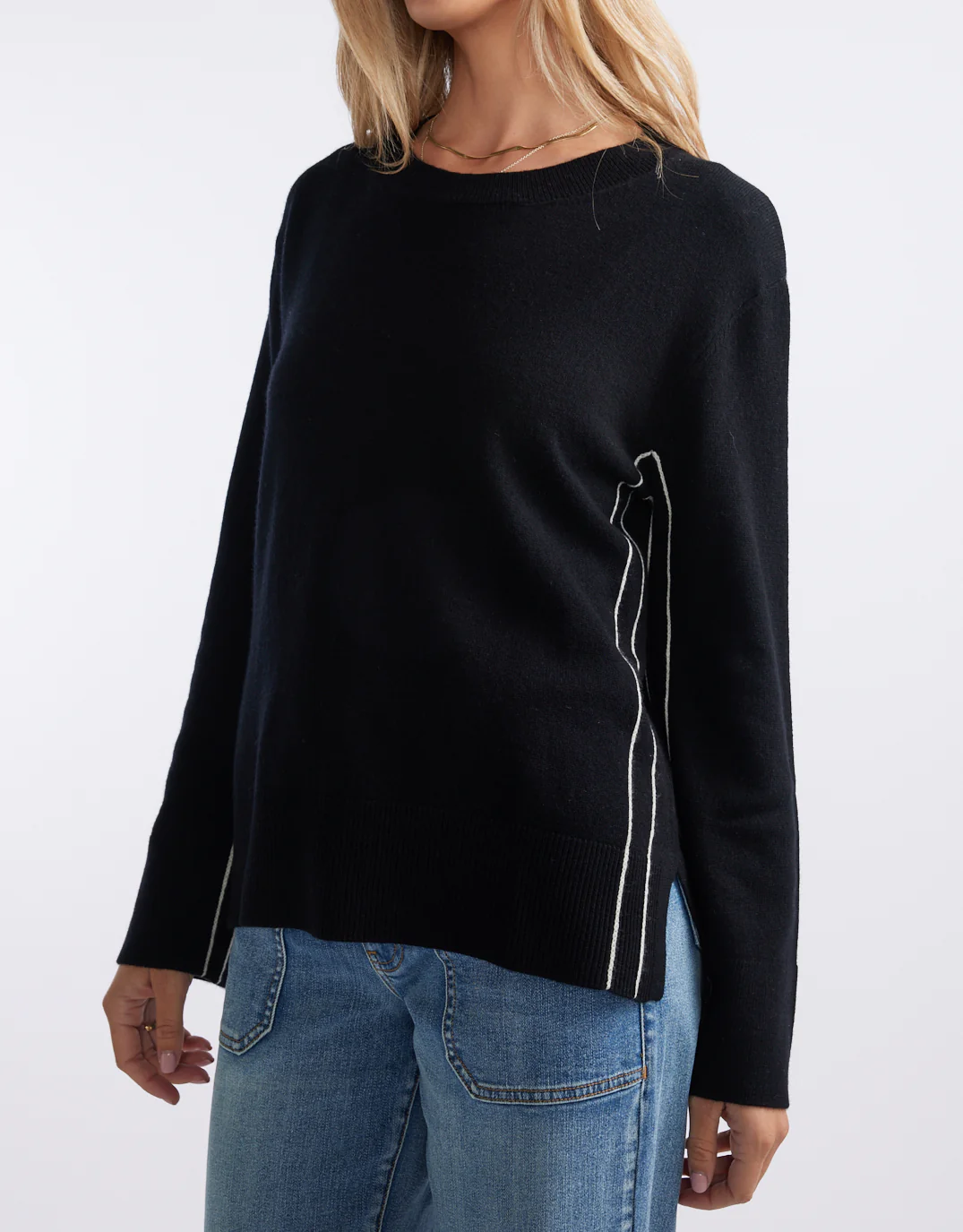 Riviera Wool Cashmere Knit - Black - Image 4