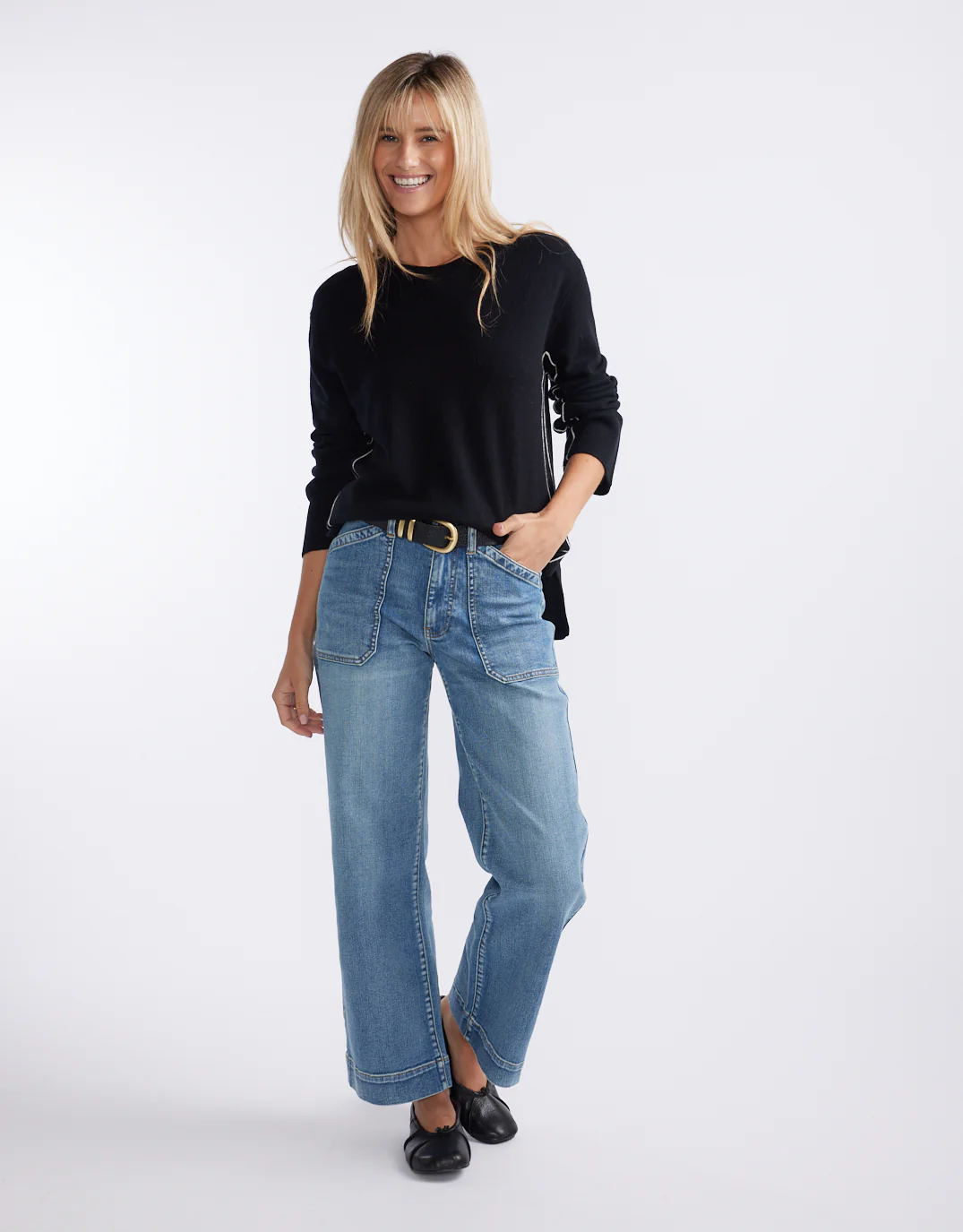 Riviera Wool Cashmere Knit - Black - Image 5
