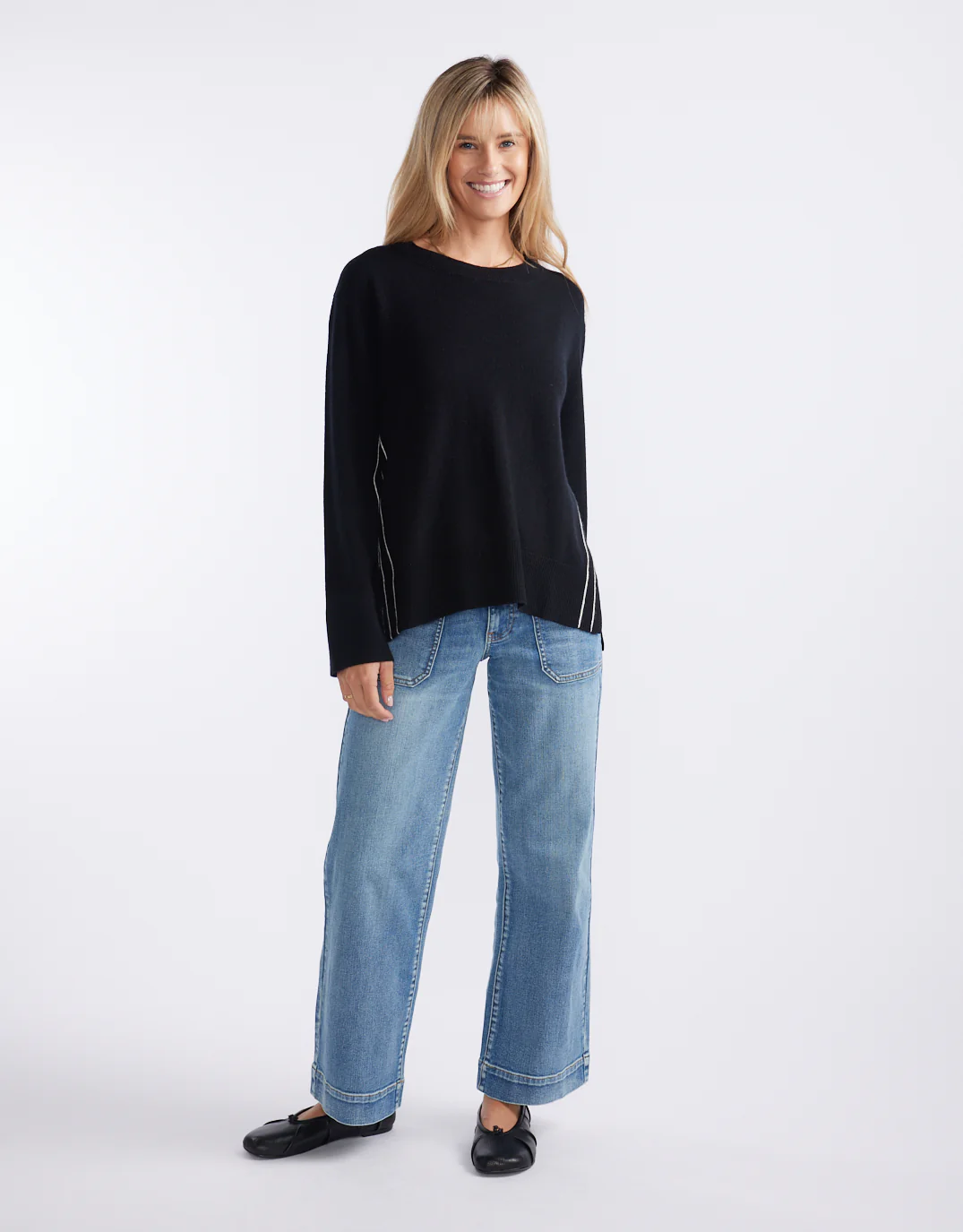 Riviera Wool Cashmere Knit - Black - Image 6
