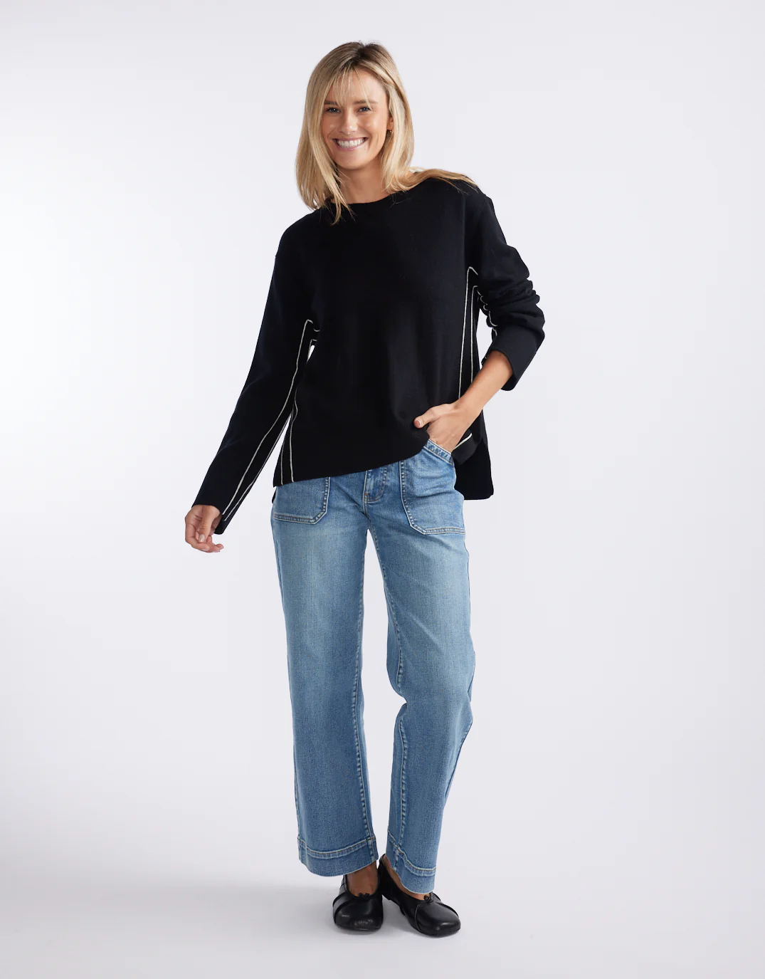 Riviera Wool Cashmere Knit - Black - Image 7