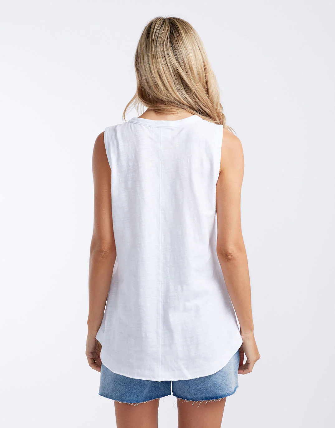 Scoop Hem Tank - White - Image 5