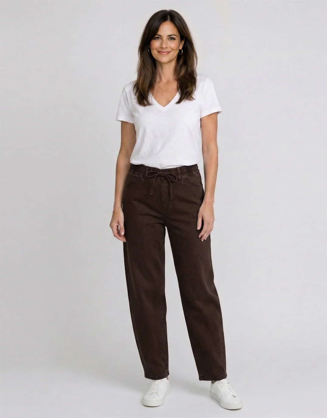 Sienna Barrel Jeans - Chocolate - Image 2