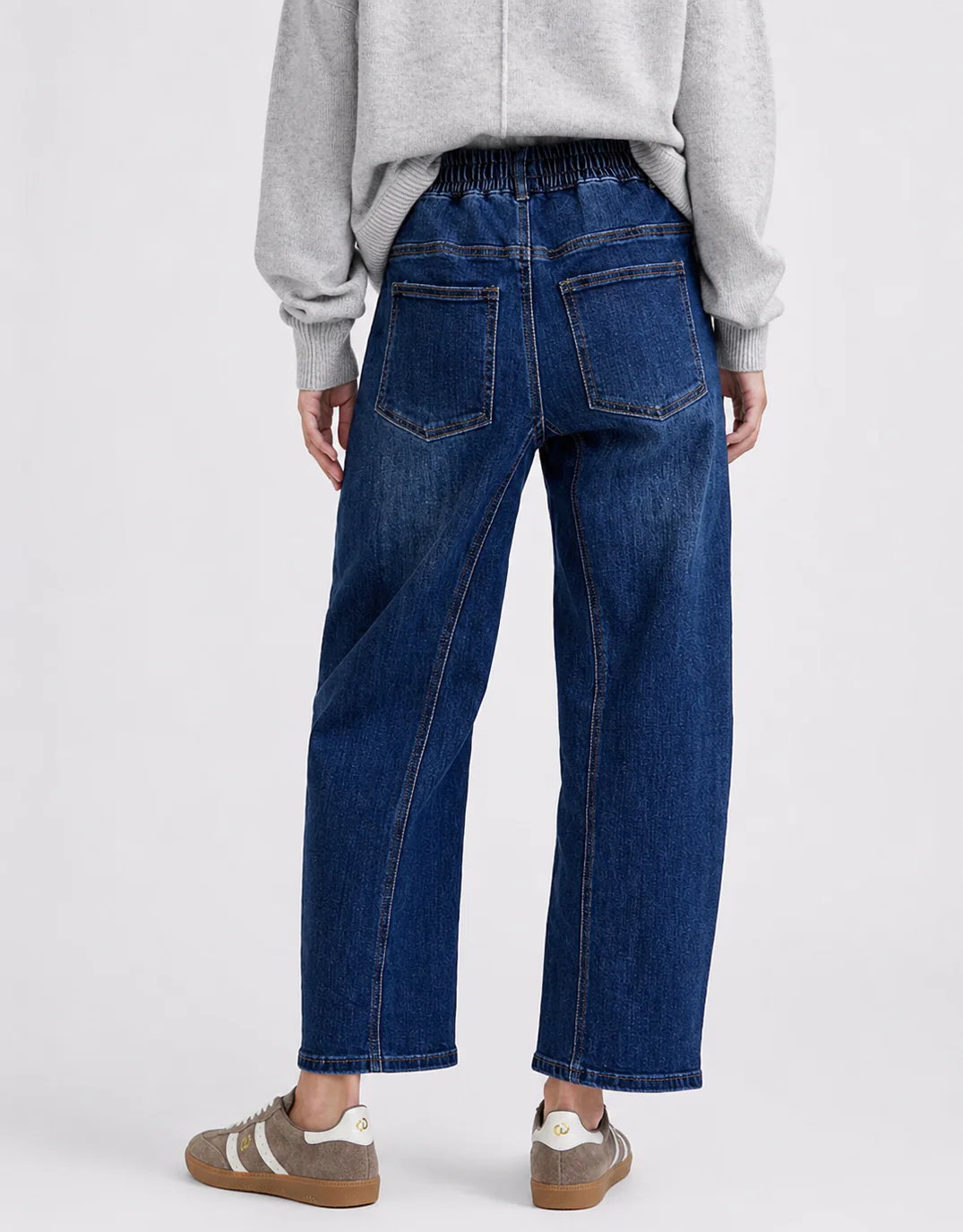Sienna Barrel Jeans - Dark Blue - Image 3