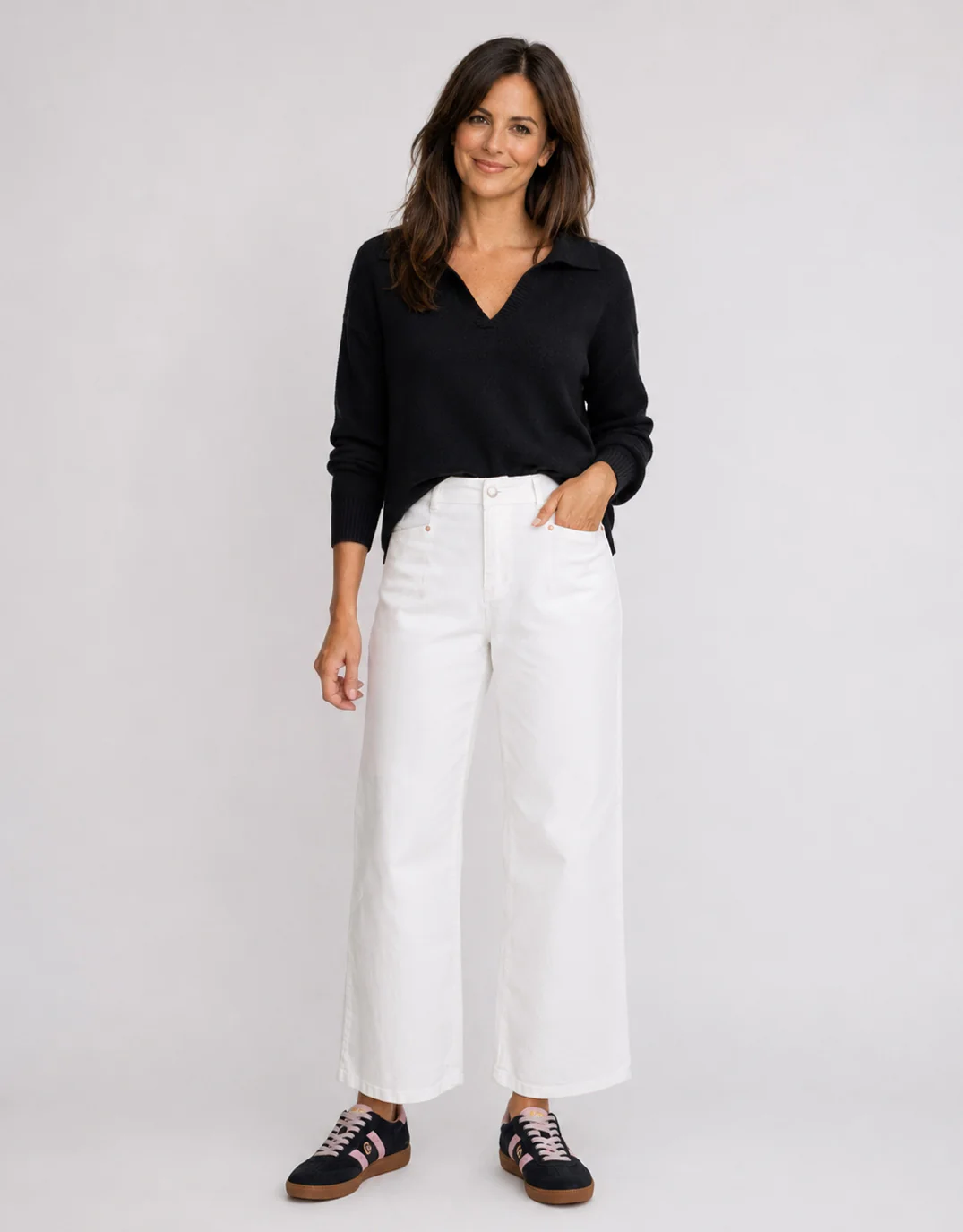 Sophia Cropped Stretch Jean - White - Image 3