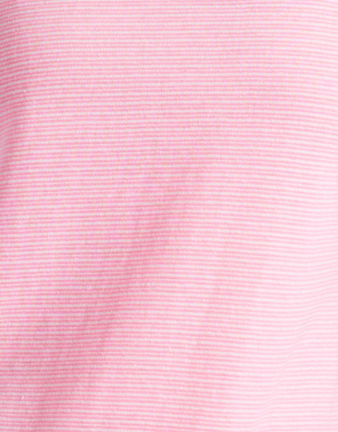 Sorbet Stripe Vee Neck Tee - Neon Pink - Image 7