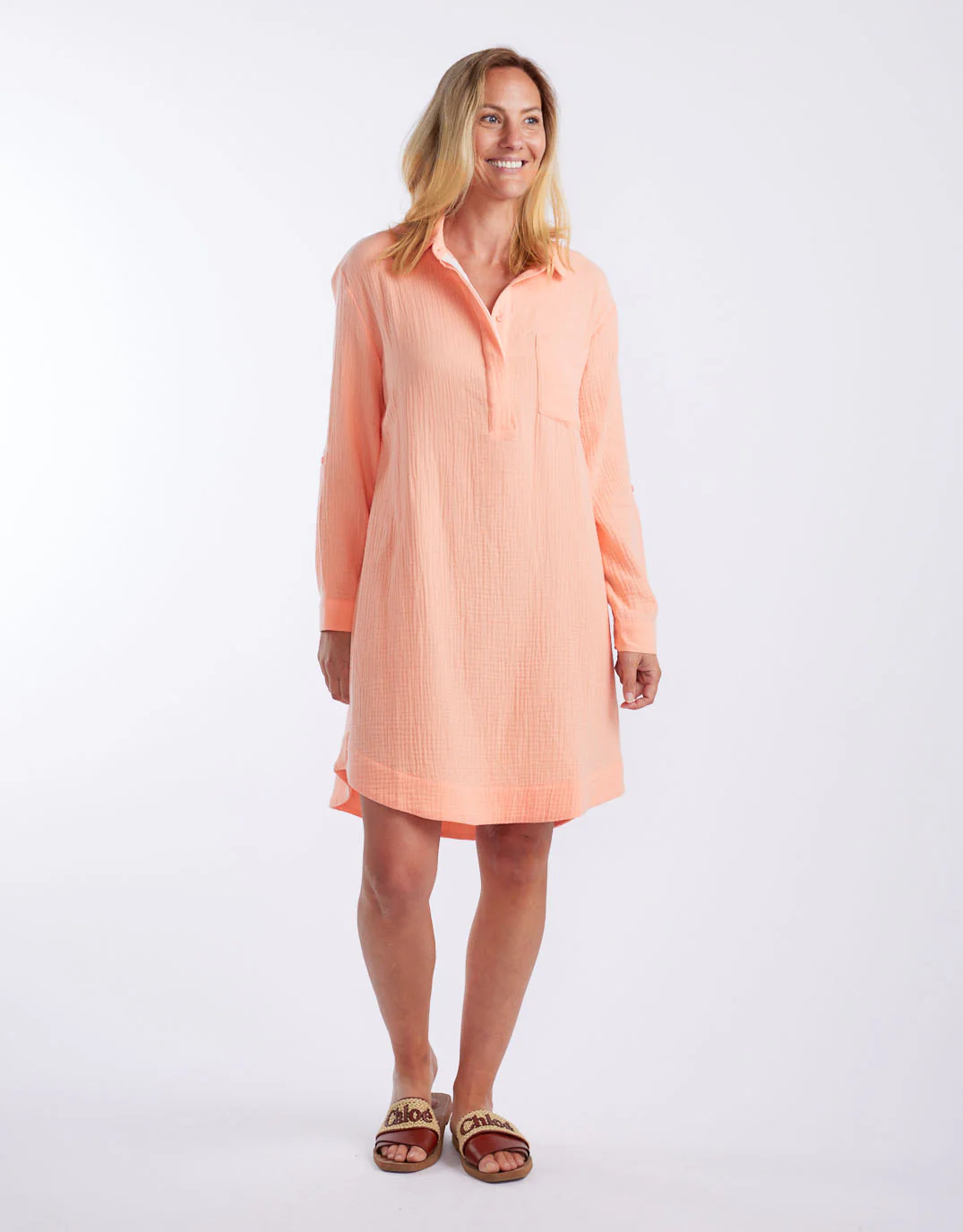 St Barts Dress - Sorbet Orange / Ice Pink - Image 5