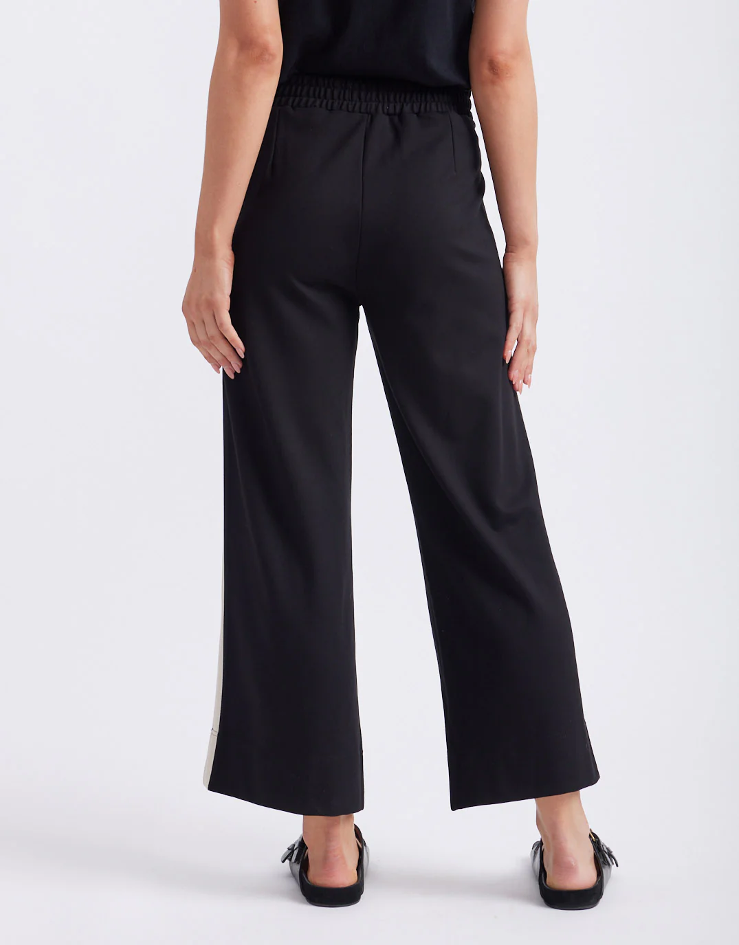 Timeless 7/8 Ponte Pant - Black/Beige Stripe - Image 10