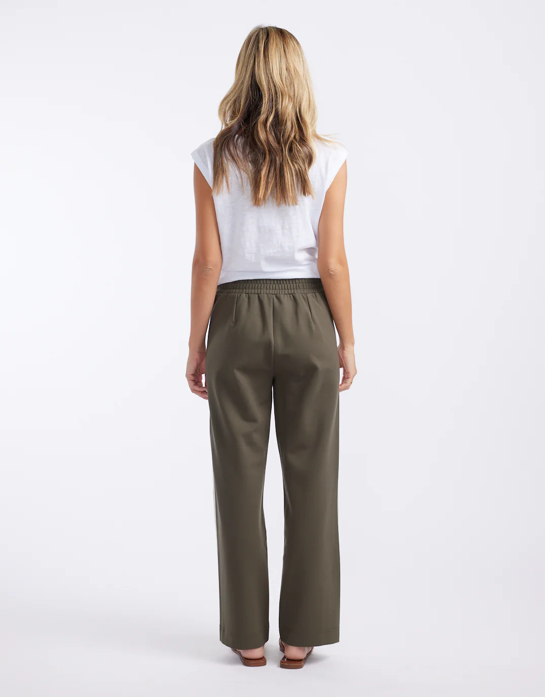 Timeless Straight Leg Ponte Pant - Khaki / Navy - Image 10
