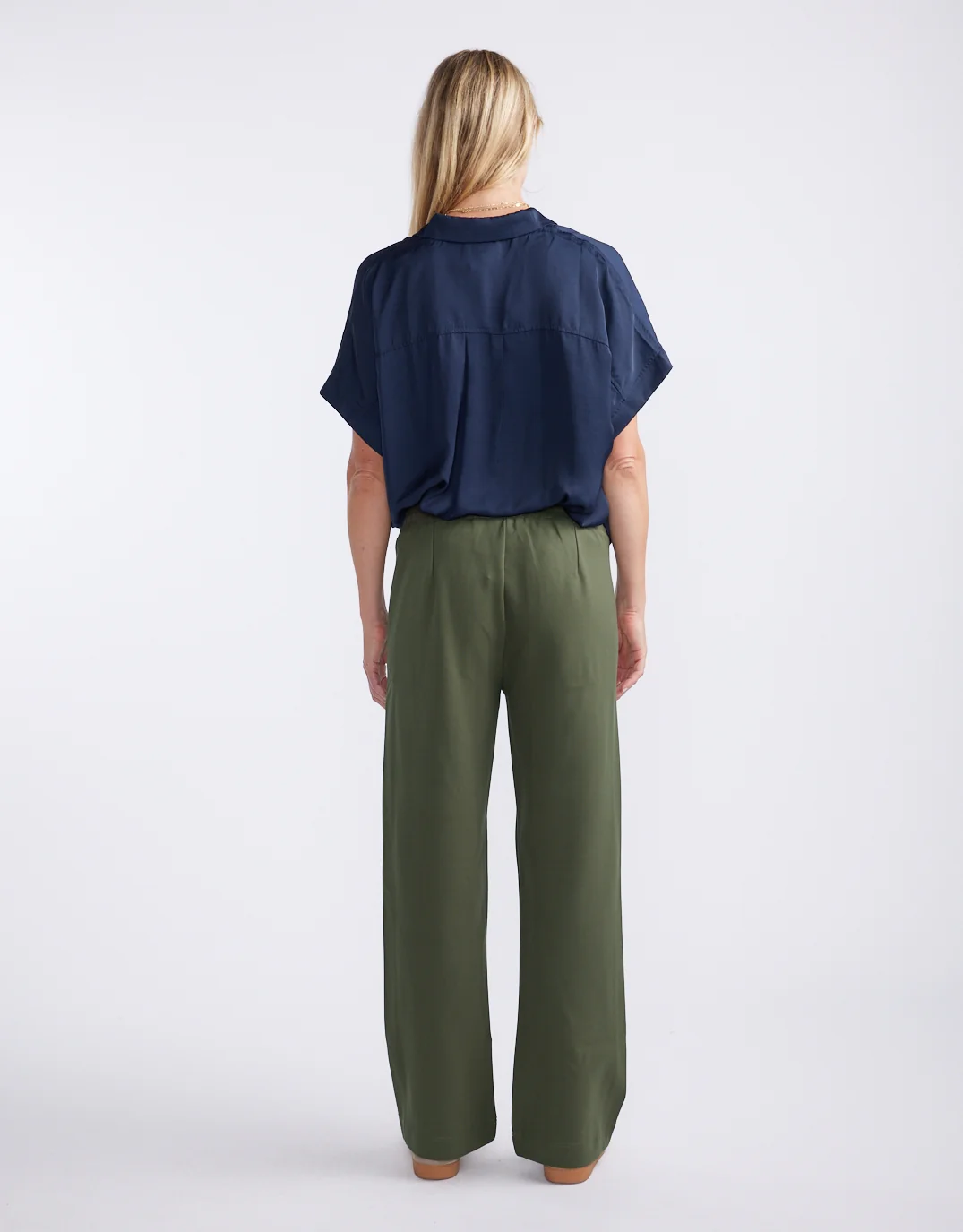 Timeless Straight Leg Ponte Pant - Khaki / Navy - Image 5